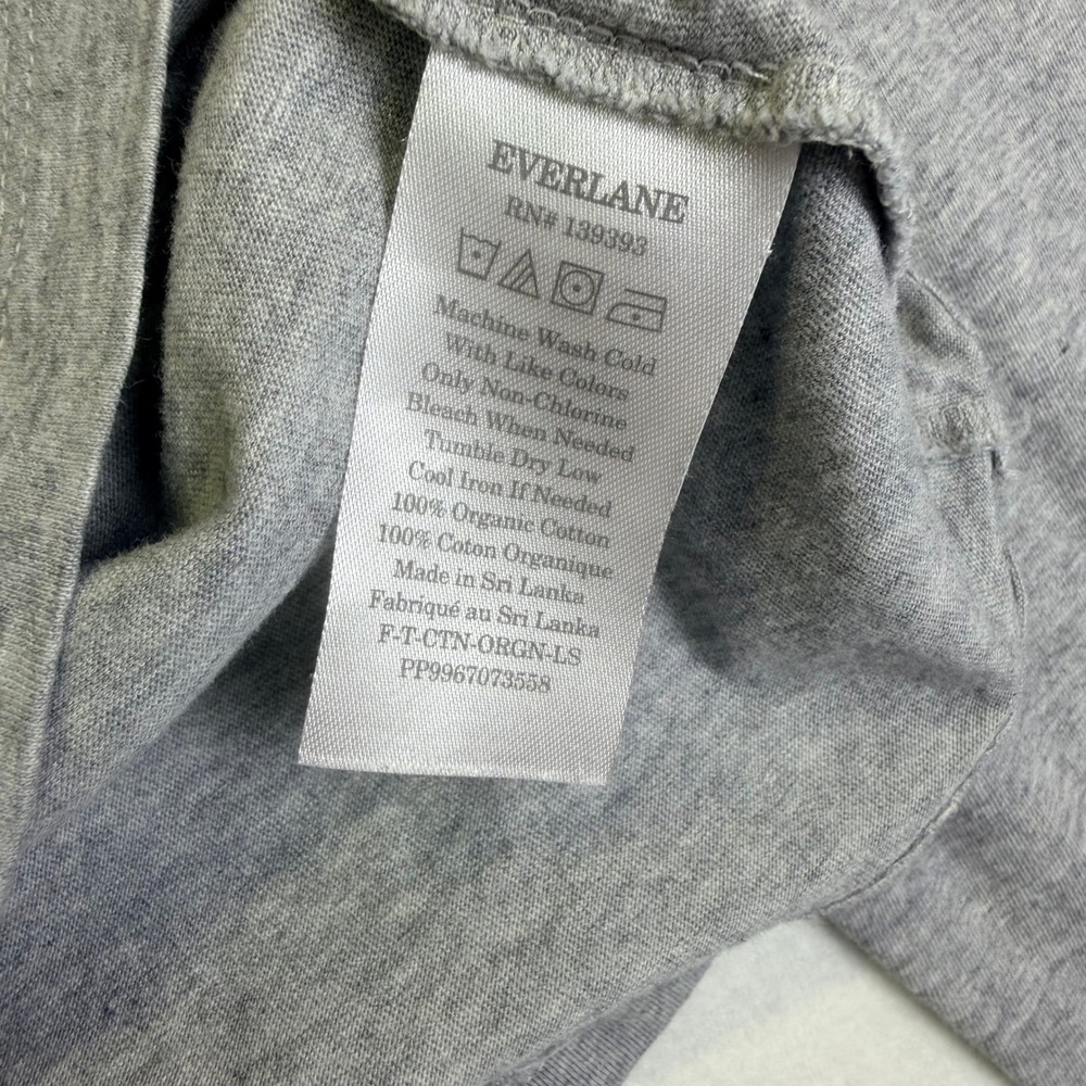 Everlane Organic Cotton Long Sleeve Pocket Tee Heather Grey Wmns M Sustainable - Picture 4 of 6